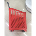 Luxury Supermarket Plastic Shopping Basket with Wheels